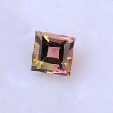 1.44 CT Square Orange and Yellow Bi-Colored Natural Tourmaline